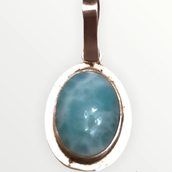 Vintage Laramar Blue Stone Sterling Silver Necklace Charm - Picture 1 of 4
